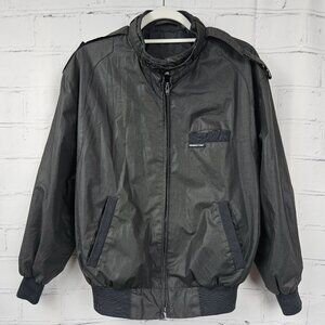 Vintage Members Only 80s Black Bomber Jacket Zipper Pockets 40 Mens L Outerwear